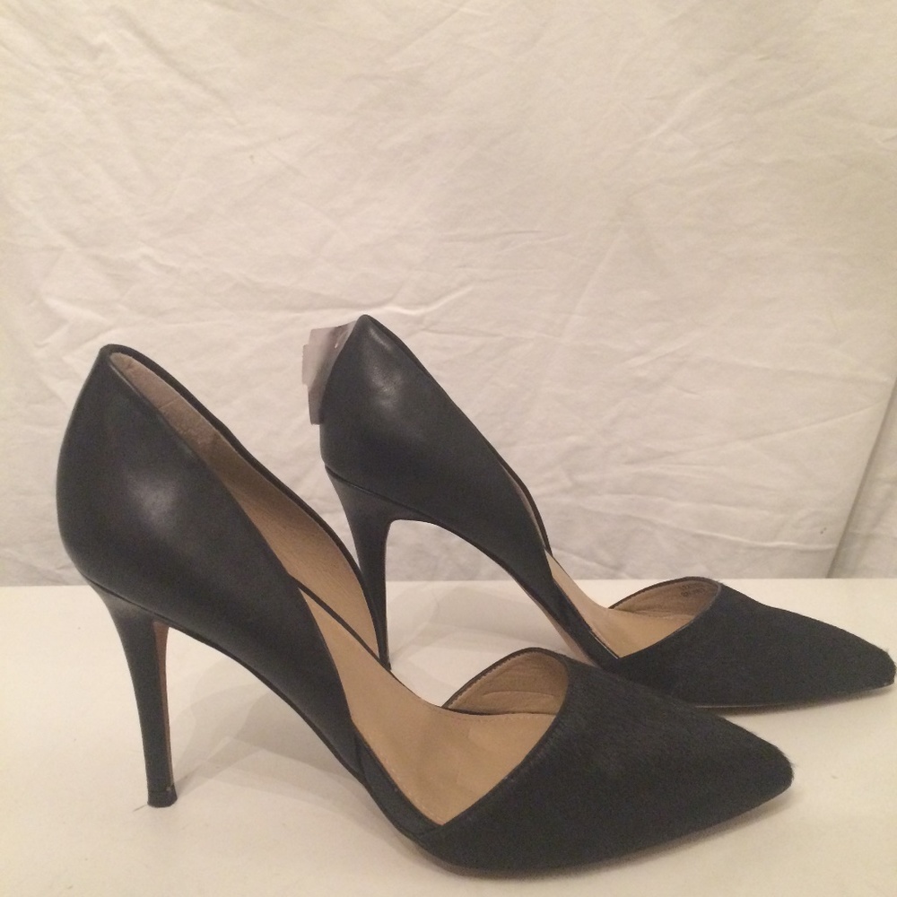 G.I.L.I. Black Cow Fur Pump Shoes Size 10m New